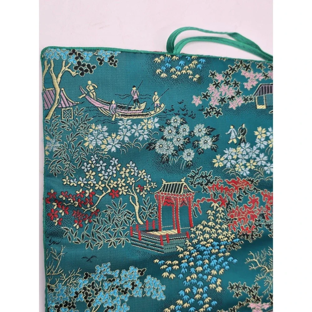 VTG Turquoise Travel Jewelry Organizer Roll‎ Foldable Jewelry Storage Holder